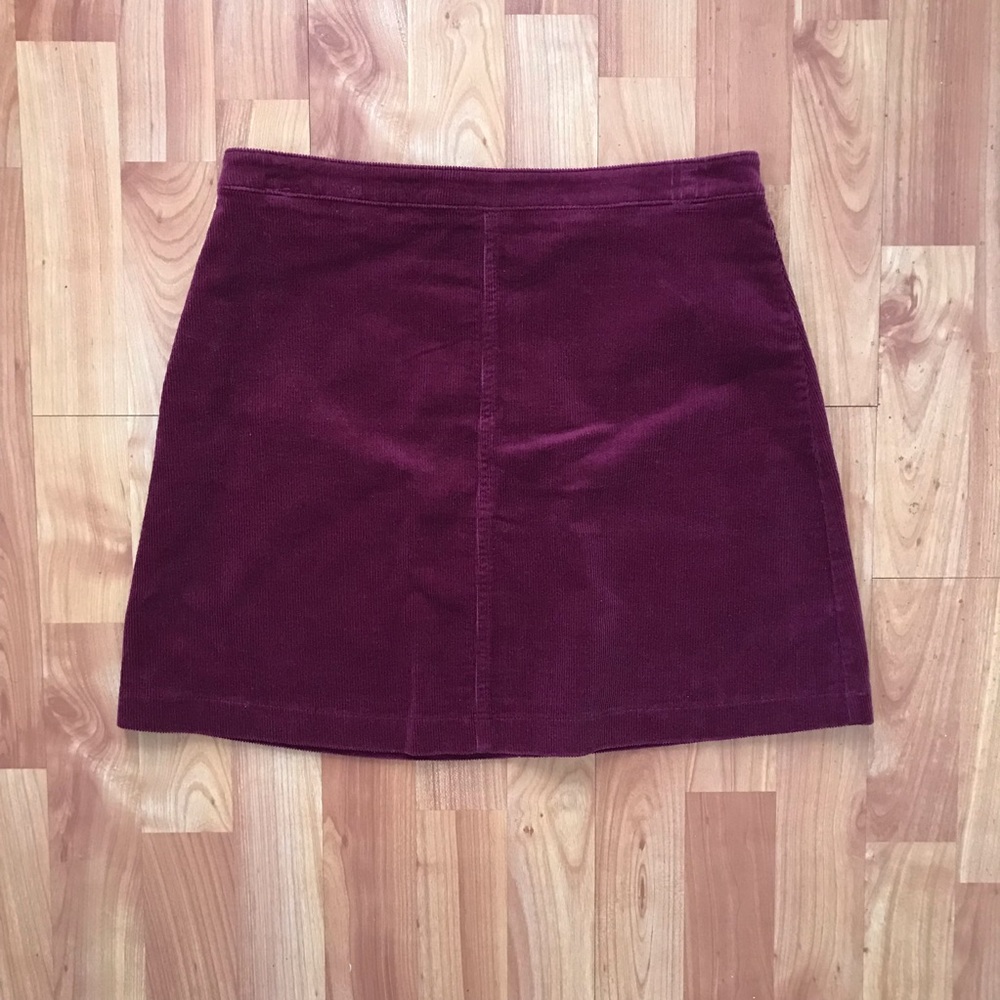 Red Wine Corduroy Skirt